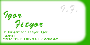 igor fityor business card